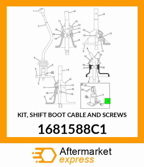 KIT, SHIFT BOOT CABLE AND SCREWS 1681588C1