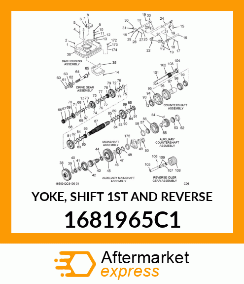 YOKE, SHIFT 1ST AND REVERSE 1681965C1