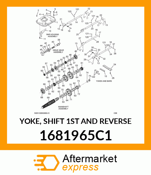 YOKE, SHIFT 1ST AND REVERSE 1681965C1