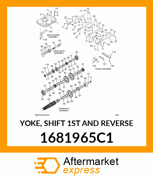 YOKE, SHIFT 1ST AND REVERSE 1681965C1