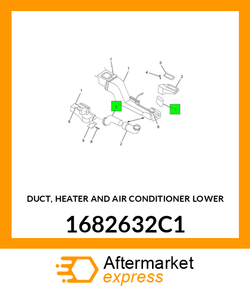 DUCT, HEATER AND AIR CONDITIONER LOWER 1682632C1