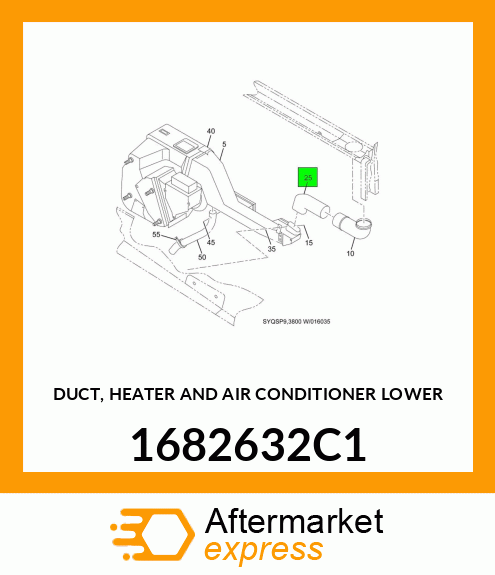 DUCT, HEATER AND AIR CONDITIONER LOWER 1682632C1