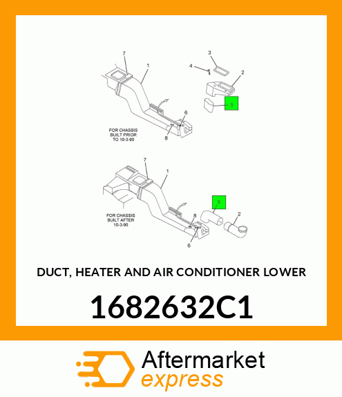 DUCT, HEATER AND AIR CONDITIONER LOWER 1682632C1