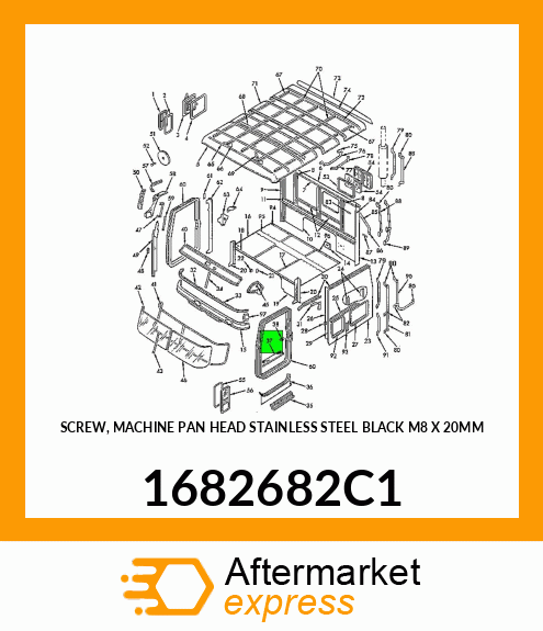 SCREW, MACHINE PAN HEAD STAINLESS STEEL BLACK M8 X 20MM 1682682C1