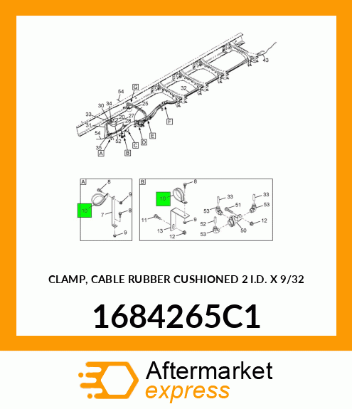 CLAMP, CABLE RUBBER CUSHIONED 2" I.D. X 9/32" 1684265C1