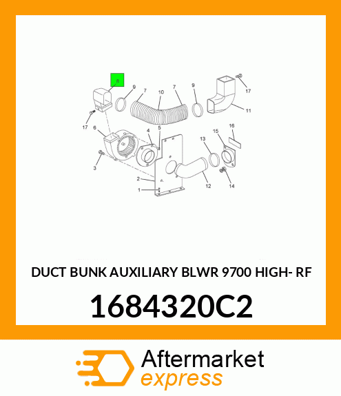 DUCT BUNK AUXILIARY BLWR 9700 HIGH- RF 1684320C2