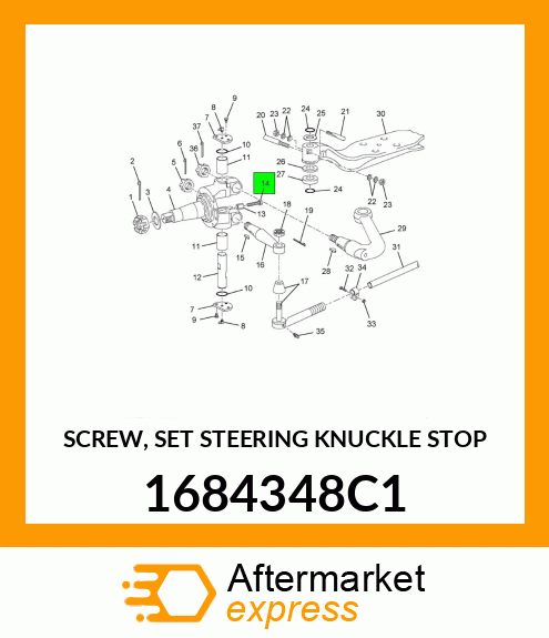 SCREW, SET STEERING KNUCKLE STOP 1684348C1