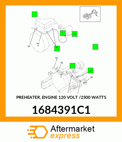 PREHEATER, ENGINE 120 VOLT /2500 WATTS 1684391C1