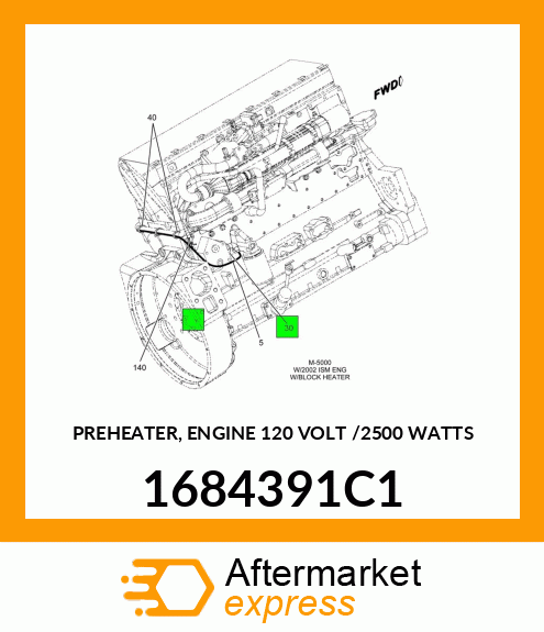 PREHEATER, ENGINE 120 VOLT /2500 WATTS 1684391C1