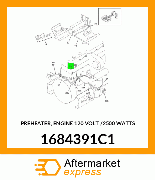 PREHEATER, ENGINE 120 VOLT /2500 WATTS 1684391C1