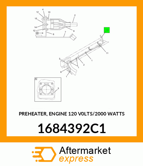 PREHEATER, ENGINE 120 V0LTS/2000 WATTS 1684392C1