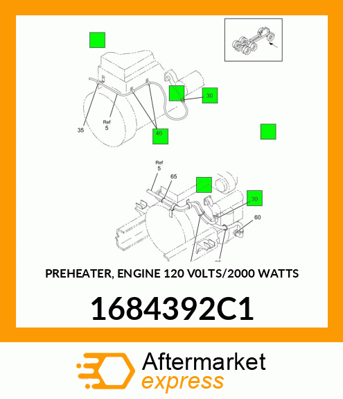 PREHEATER, ENGINE 120 V0LTS/2000 WATTS 1684392C1