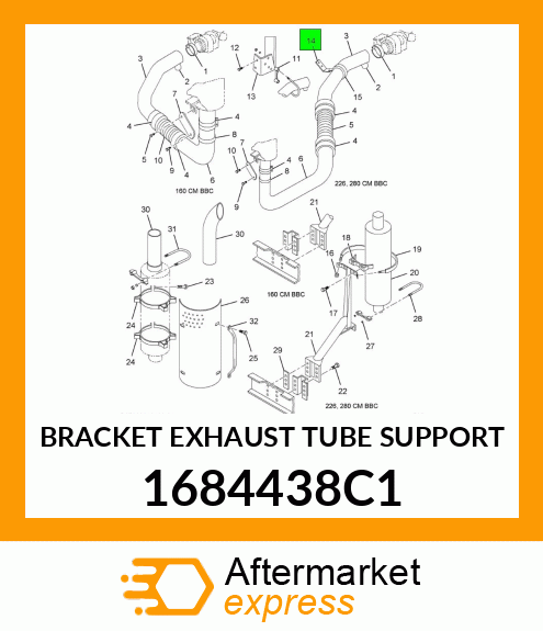 BRACKET EXHAUST TUBE SUPPORT 1684438C1