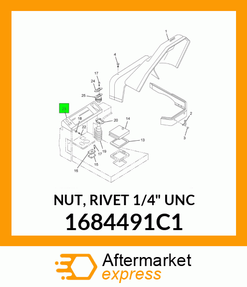 NUT, RIVET 1/4" UNC 1684491C1