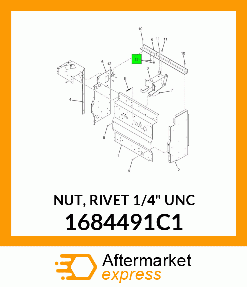 NUT, RIVET 1/4" UNC 1684491C1