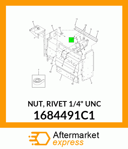 NUT, RIVET 1/4" UNC 1684491C1