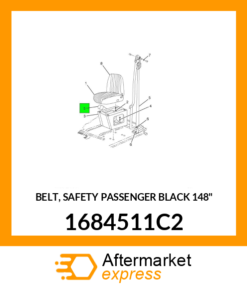 BELT, SAFETY PASSENGER BLACK 148" 1684511C2