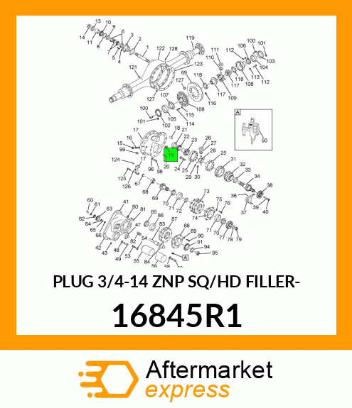 PLUG 3/4-14 ZNP SQ/HD FILLER- 16845R1