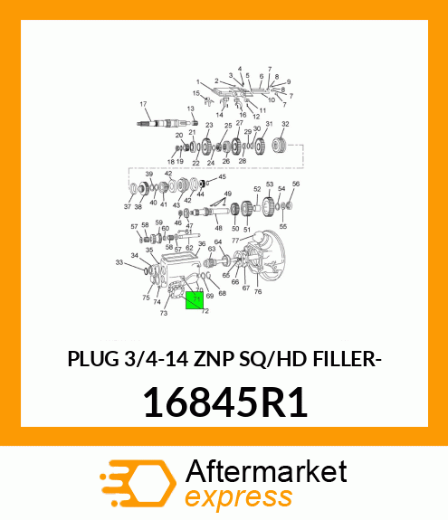 PLUG 3/4-14 ZNP SQ/HD FILLER- 16845R1