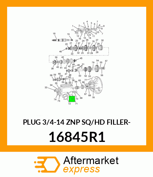 PLUG 3/4-14 ZNP SQ/HD FILLER- 16845R1