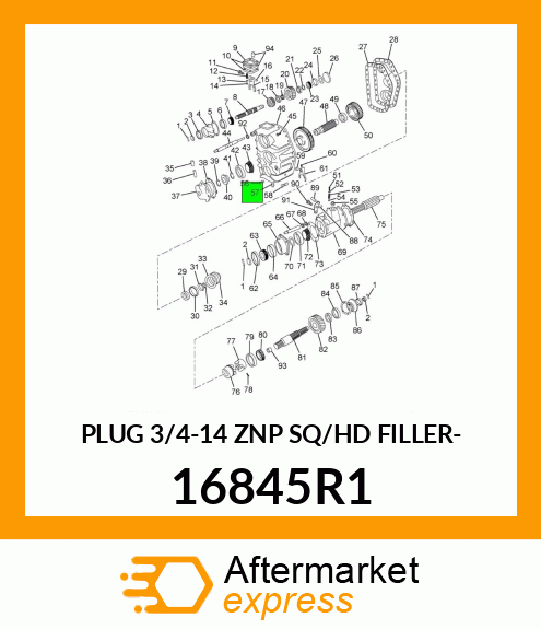 PLUG 3/4-14 ZNP SQ/HD FILLER- 16845R1