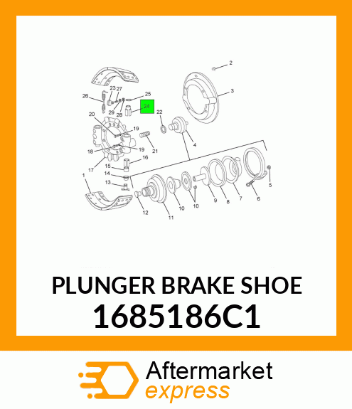 PLUNGER BRAKE SHOE 1685186C1