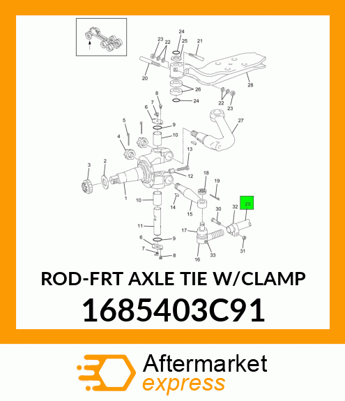 ROD-FRT AXLE TIE W/CLAMP 1685403C91