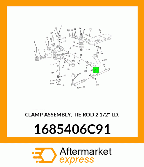 CLAMP ASSEMBLY, TIE ROD 2 1/2" I.D. 1685406C91