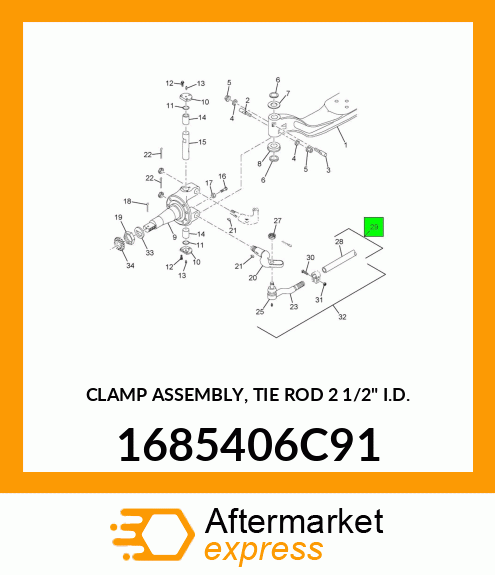 CLAMP ASSEMBLY, TIE ROD 2 1/2" I.D. 1685406C91