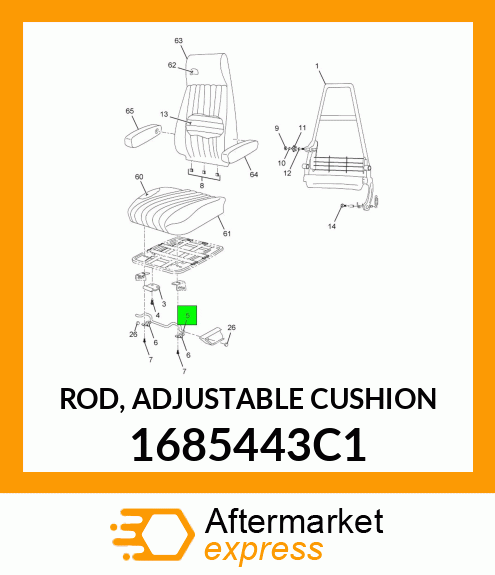 ROD, ADJUSTABLE CUSHION 1685443C1