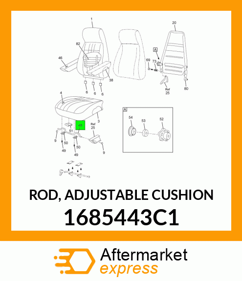 ROD, ADJUSTABLE CUSHION 1685443C1