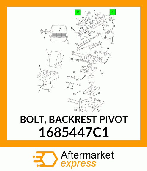 BOLT, BACKREST PIVOT 1685447C1