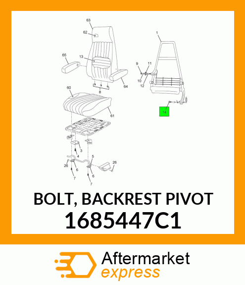 BOLT, BACKREST PIVOT 1685447C1