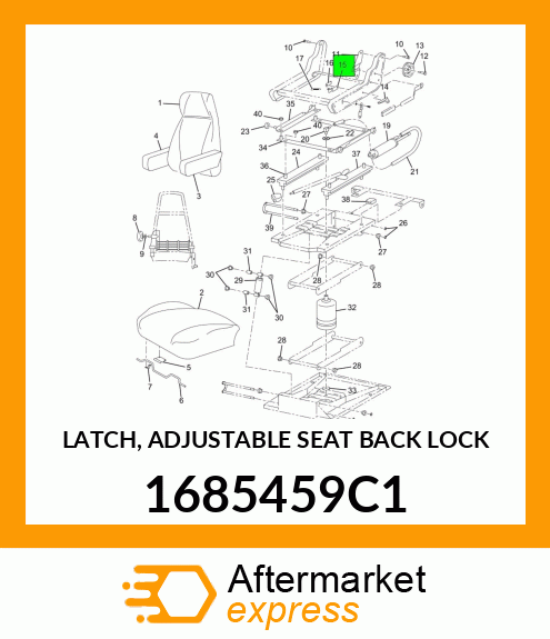 LATCH, ADJUSTABLE SEAT BACK LOCK 1685459C1