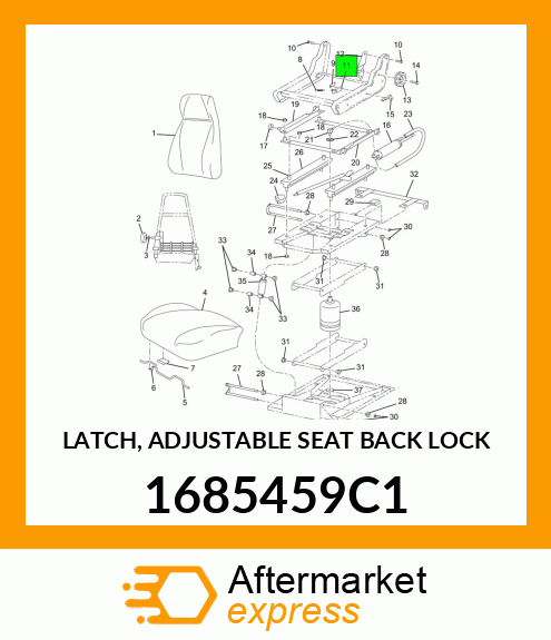 LATCH, ADJUSTABLE SEAT BACK LOCK 1685459C1