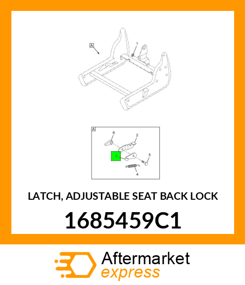 LATCH, ADJUSTABLE SEAT BACK LOCK 1685459C1