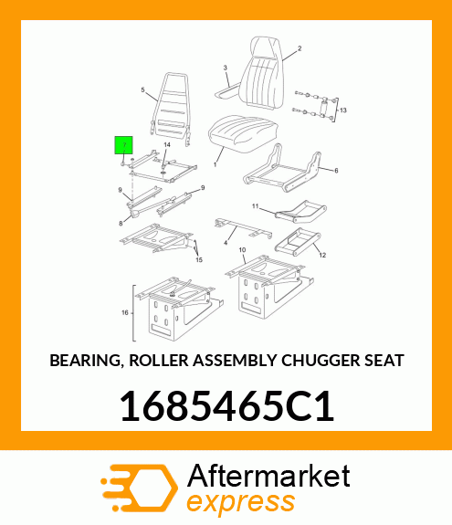 BEARING, ROLLER ASSEMBLY CHUGGER SEAT 1685465C1