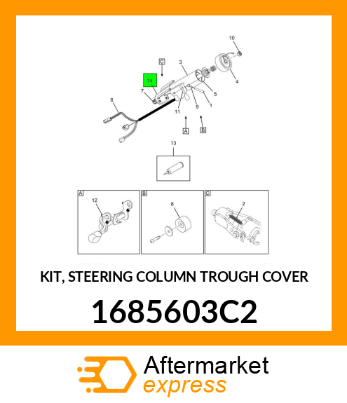 KIT, STEERING COLUMN TROUGH COVER 1685603C2