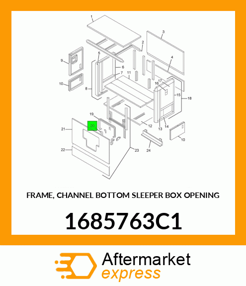 FRAME, CHANNEL BOTTOM SLEEPER BOX OPENING 1685763C1