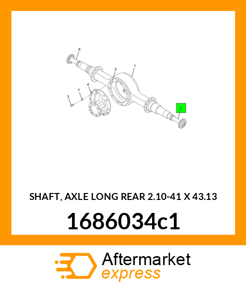 SHAFT, AXLE LONG REAR 2.10-41 X 43.13 1686034c1