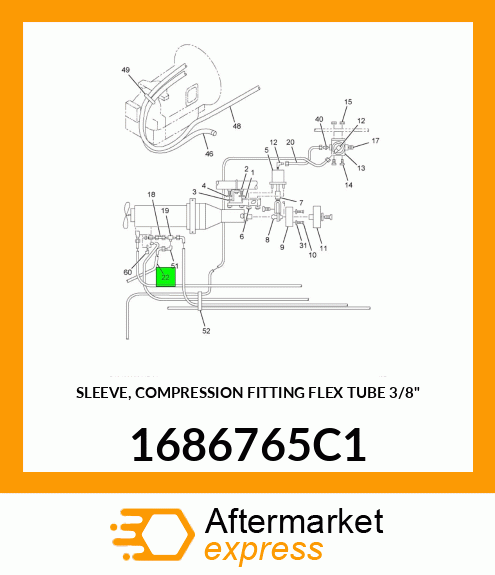 SLEEVE, COMPRESSION FITTING FLEX TUBE 3/8" 1686765C1