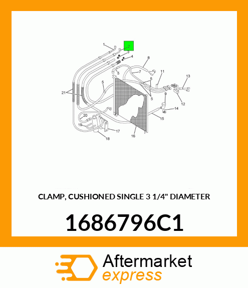 CLAMP, CUSHIONED SINGLE 3 1/4" DIAMETER 1686796C1