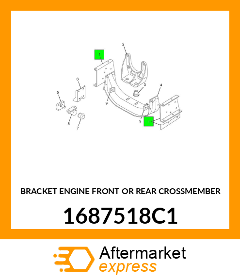 BRACKET ENGINE FRONT OR REAR CROSSMEMBER 1687518C1