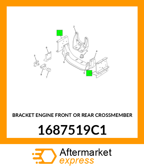 BRACKET ENGINE FRONT OR REAR CROSSMEMBER 1687519C1