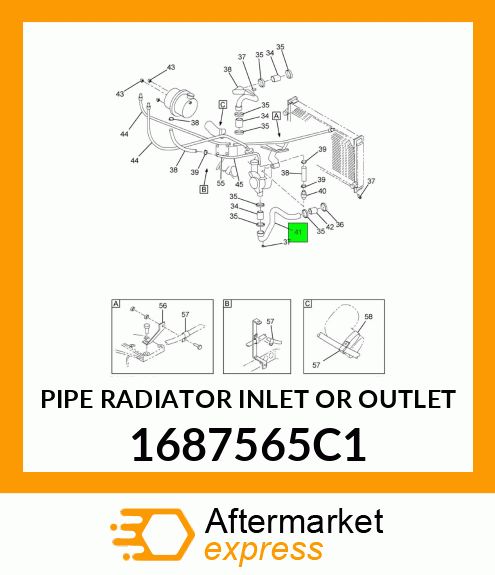 PIPE RADIATOR INLET OR OUTLET 1687565C1