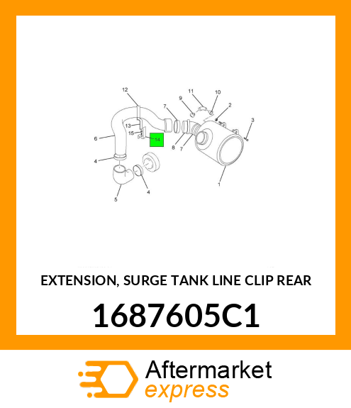 EXTENSION, SURGE TANK LINE CLIP REAR 1687605C1