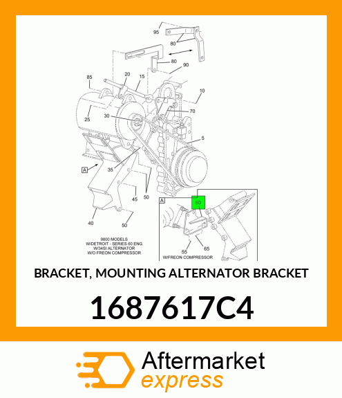 BRACKET, MOUNTING ALTERNATOR BRACKET 1687617C4