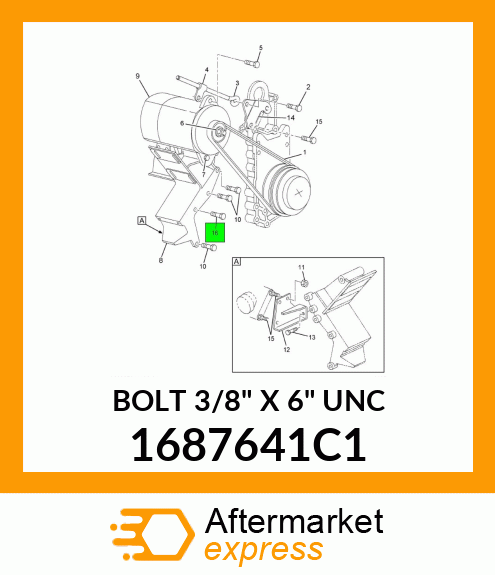 BOLT 3/8" X 6" UNC 1687641C1