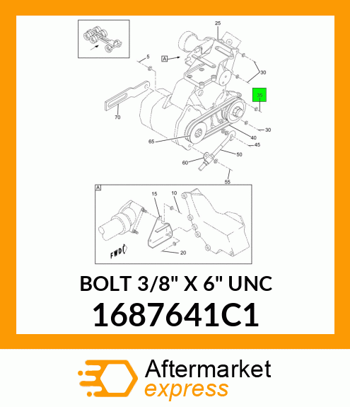 BOLT 3/8" X 6" UNC 1687641C1