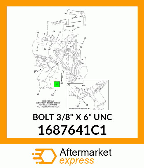 BOLT 3/8" X 6" UNC 1687641C1